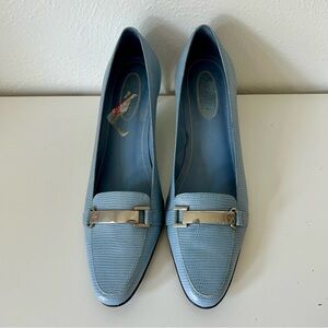 NEW - STUNNING Vintage Ralph LAUREN  Lt Blue Denim Leather Pumps, Women’s 8.5